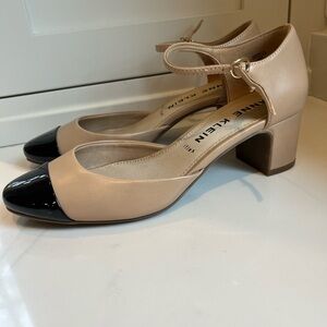 Anne Klein Beige and Black Block Heels